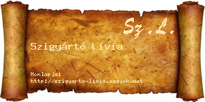 Szigyártó Lívia névjegykártya